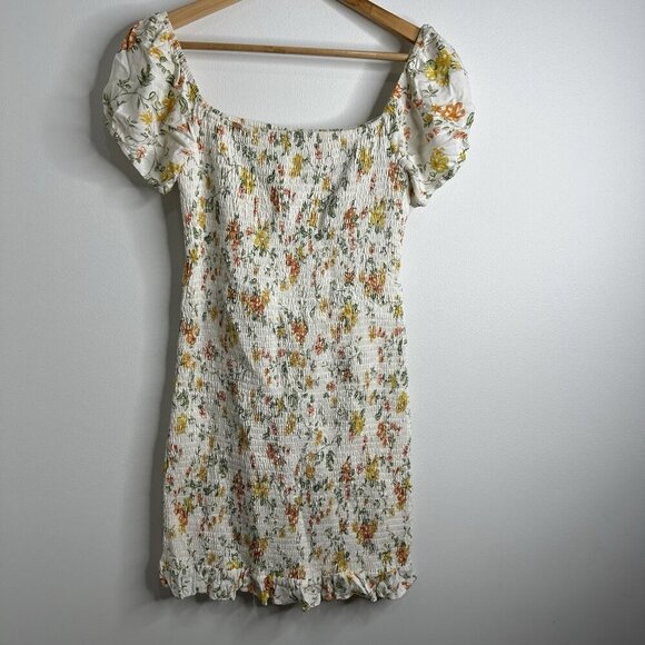 lost & wander Dresses & Skirts - Lost + Wander Ditzy Floral Smocked Mini Dress Garden Cottagecore Sz M Boho Y2K
